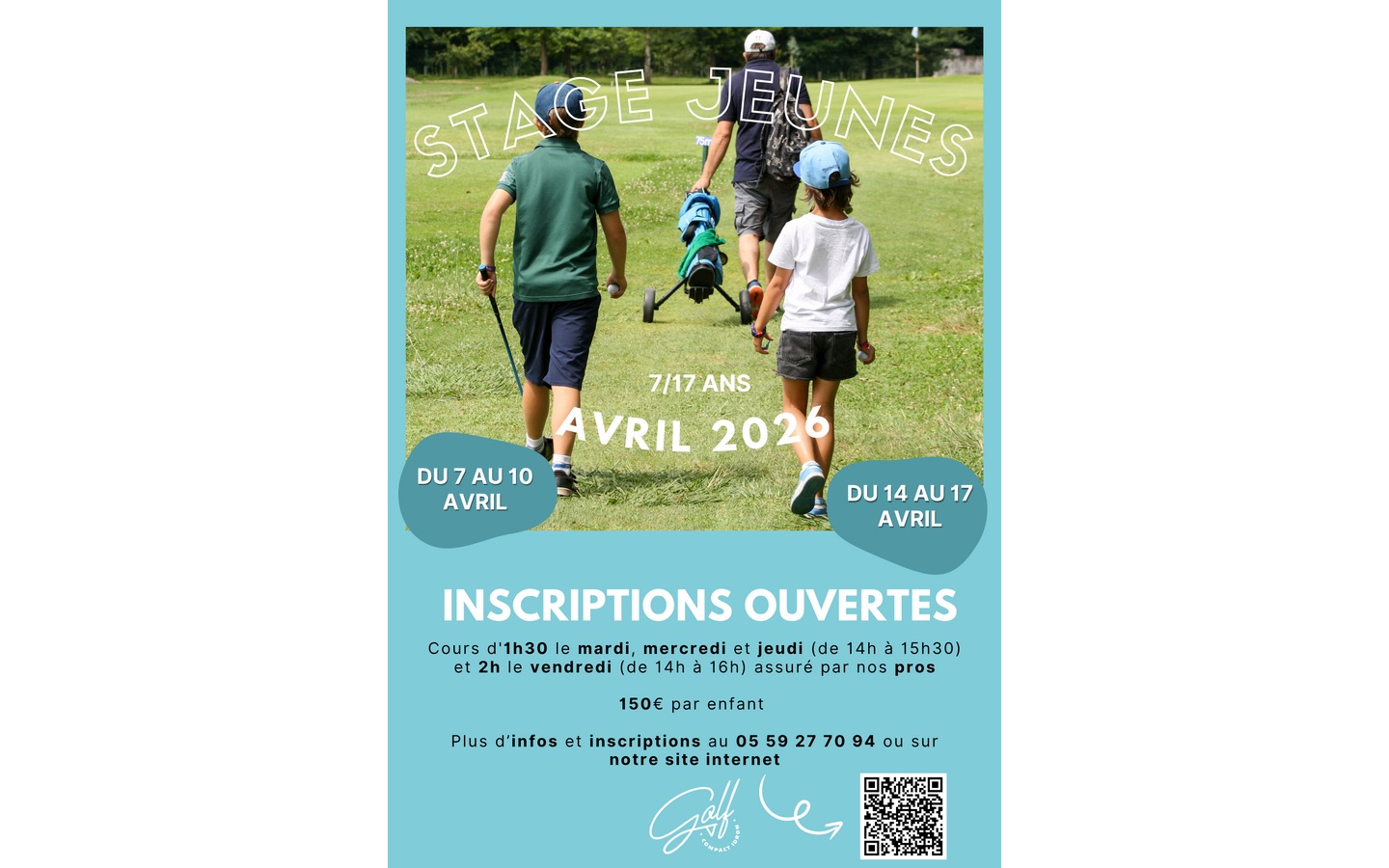 Stage jeunes golf 1A rue du Parc Idron 2026-04-07
