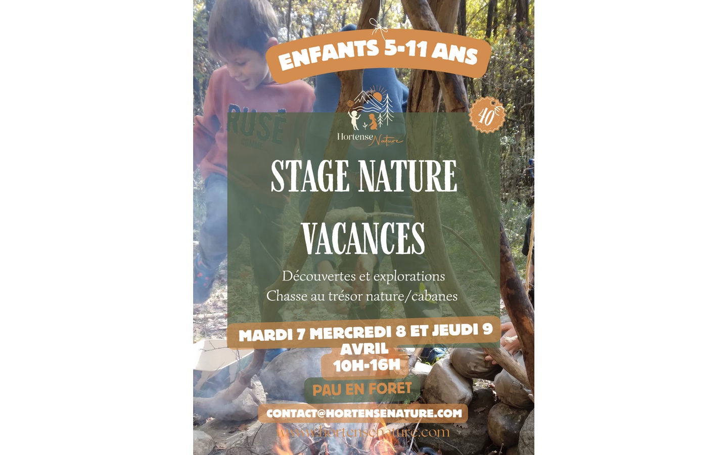 stage nature vacances enfants Allée de Bastard Pau 2026-04-07