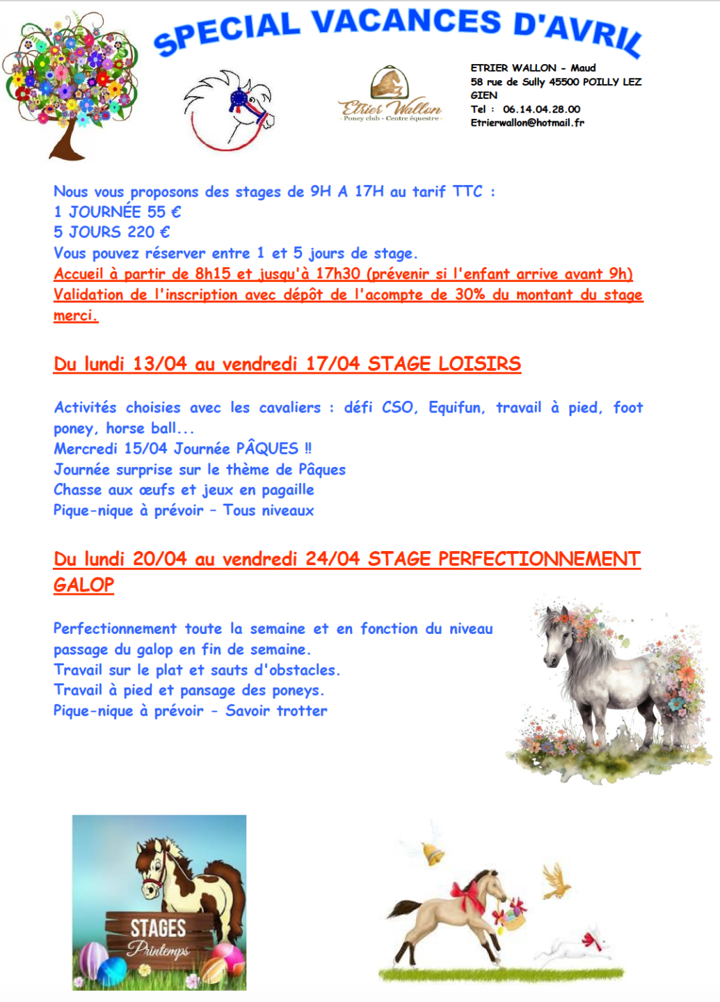 STAGE PERFECTIONNEMENT GALOP 58 Rue de Sully Poilly-lez-Gien 2026-04-20