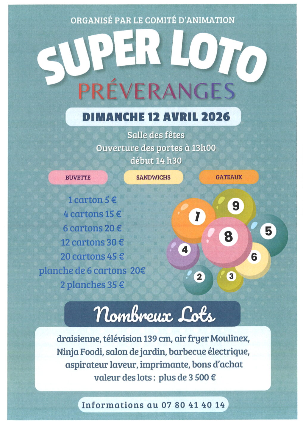 Super loto Préveranges 2026-04-12