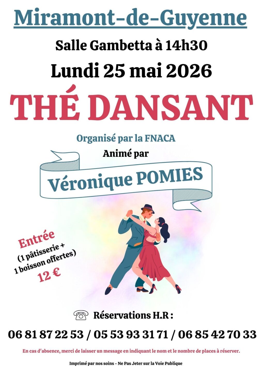 Thé Dansant de la FNACA Thé Dansant de la FNACA Boulevard Gambetta Miramont-de-Guyenne 2026-05-25