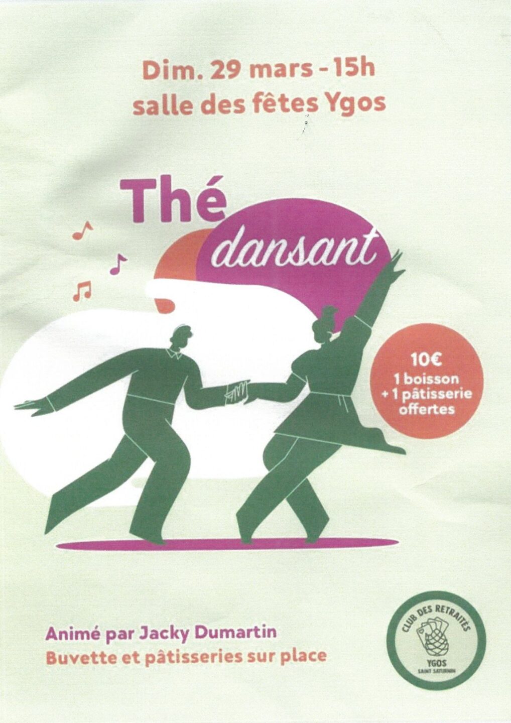 Thé dansant Salle des fêtes 2 Place du Marché Ygos-Saint-Saturnin 2026-03-29