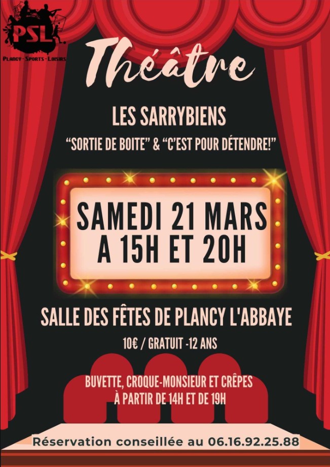 Théâtre à Plancy-l'Abbaye Salle des fêtes Plancy-l'Abbaye 2026-03-21