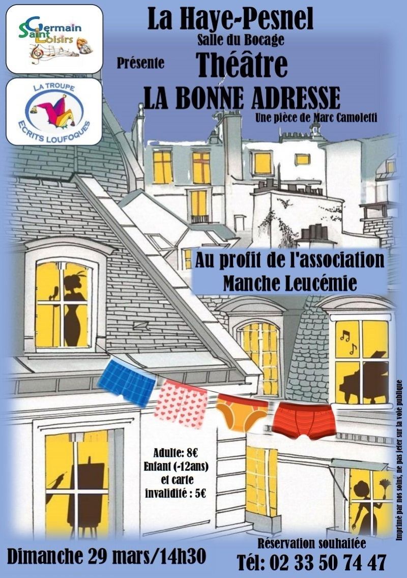 Théâtre La bonne adresse 3 Rue Guillaume le Conquérant La Haye-Pesnel 2026-03-29