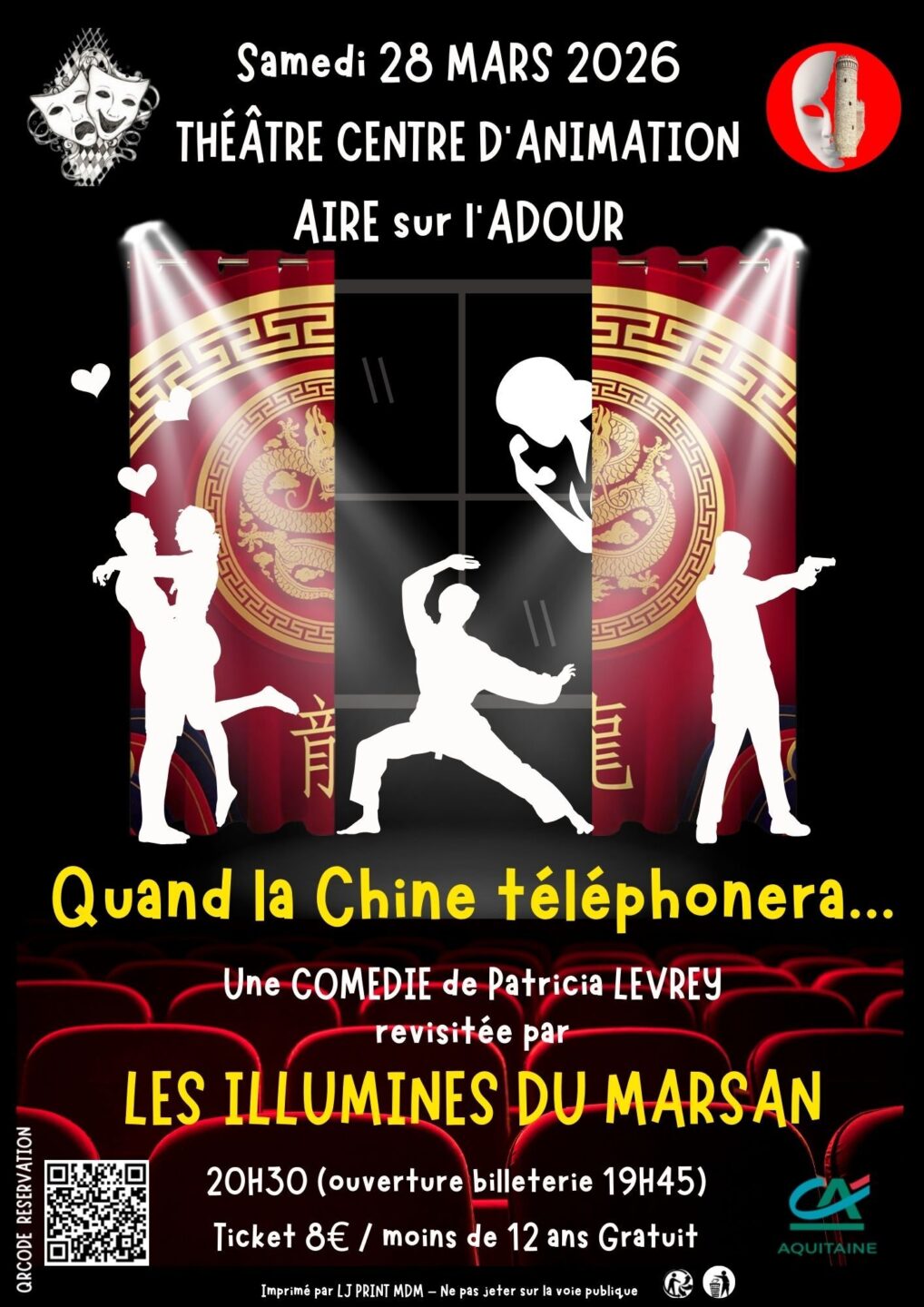 Théâtre Quand la Chine téléphonera Centre d'animation Aire-sur-l'Adour 2026-03-28