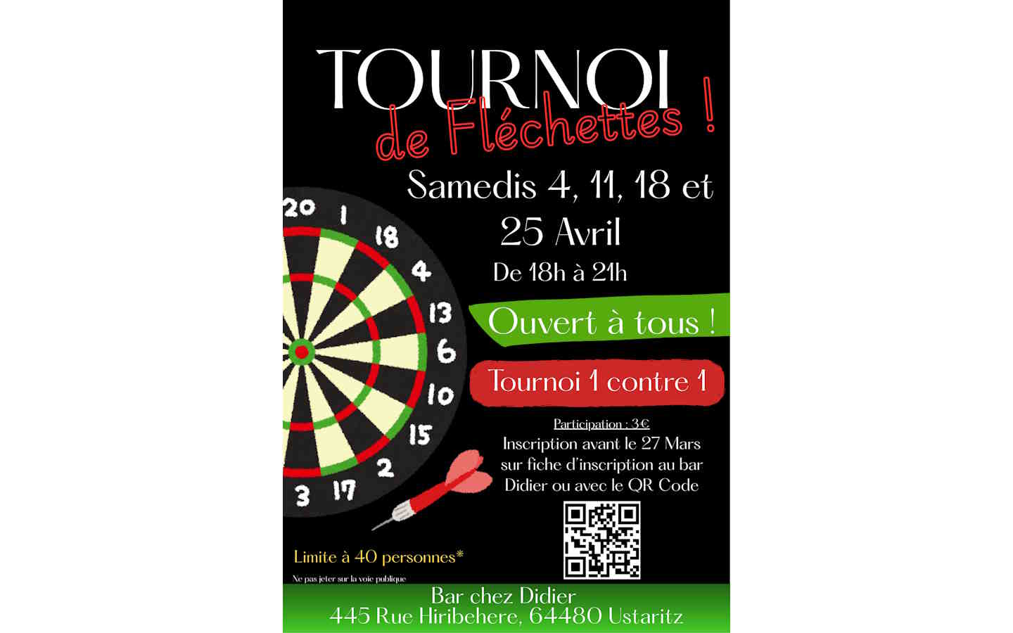 Tournoi de fléchettes