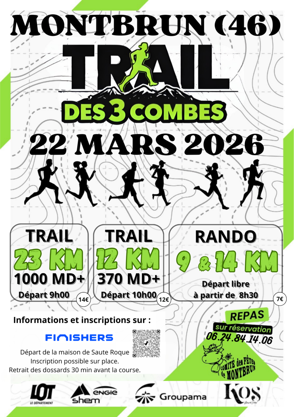 Trail des 3 combes à Montbrun place de la mairie Montbrun 2026-03-22
