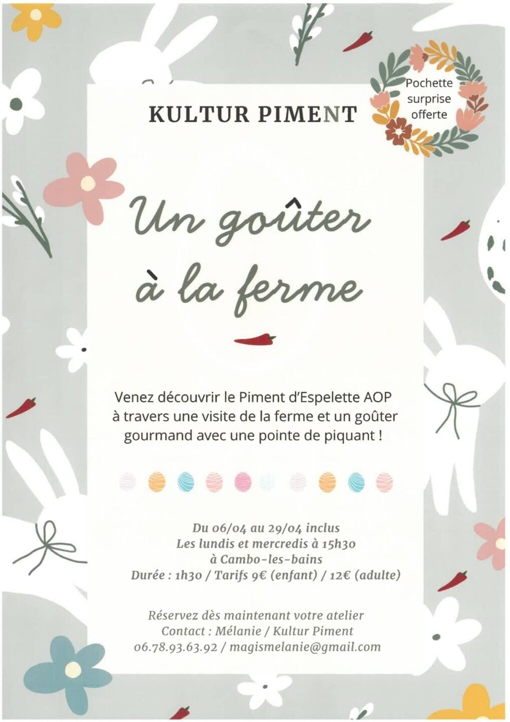 Un goûter à la ferme Kultur Piment 13 Chemin de Lurbinttoenborda Cambo-les-Bains 2026-04-15