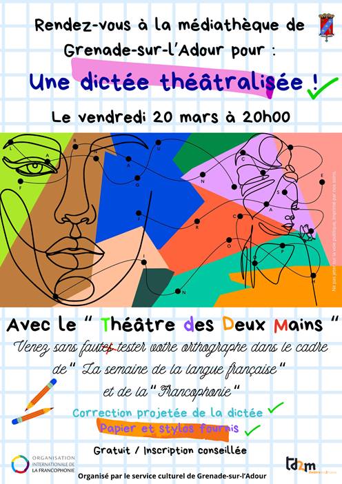 Une dictée théâtralisée !  Grenade-sur-l'Adour 2026-03-20