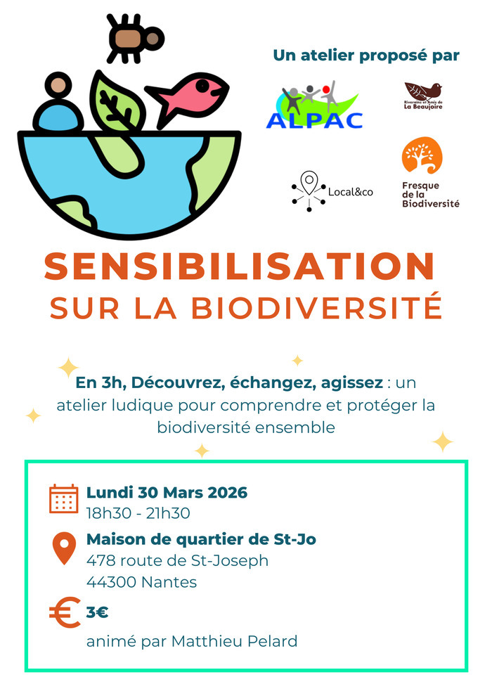Venez échanger sur la biodiversité Maison des Associations Louis le Bail Nantes