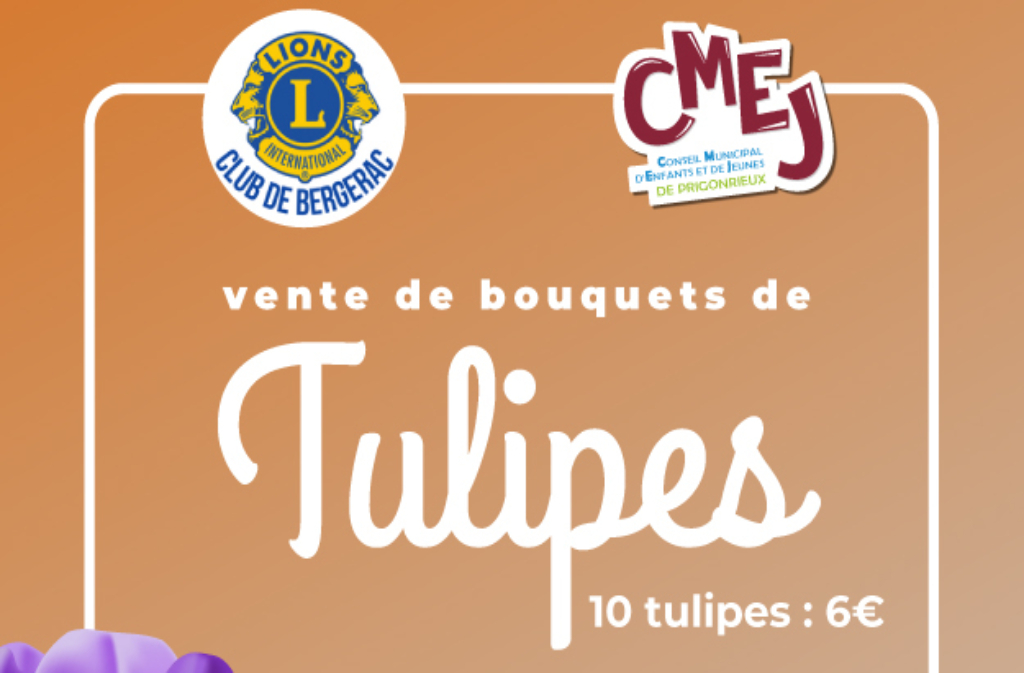 Ventes de bouquets de tulipes Place du Groupe Loiseau Prigonrieux 2026-04-05