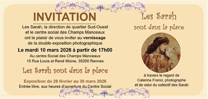 Vernissage de l'exposition " Les Sarah sont dans la place " à Bréquigny centre social des Champs Manceaux Rennes