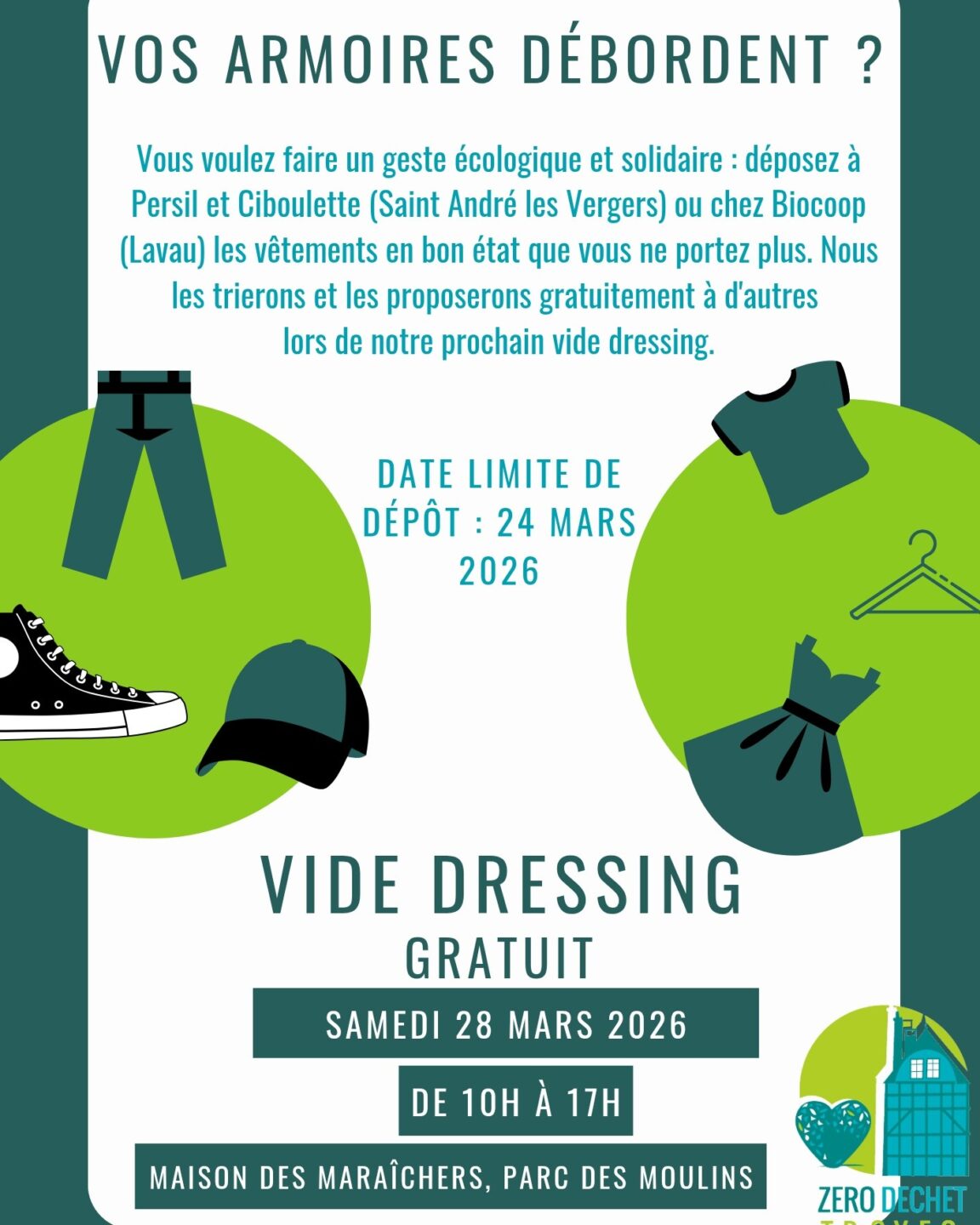 Vide-dressing Zéro Déchet Rdv à la Maison des Maraîchers Troyes 2026-03-28