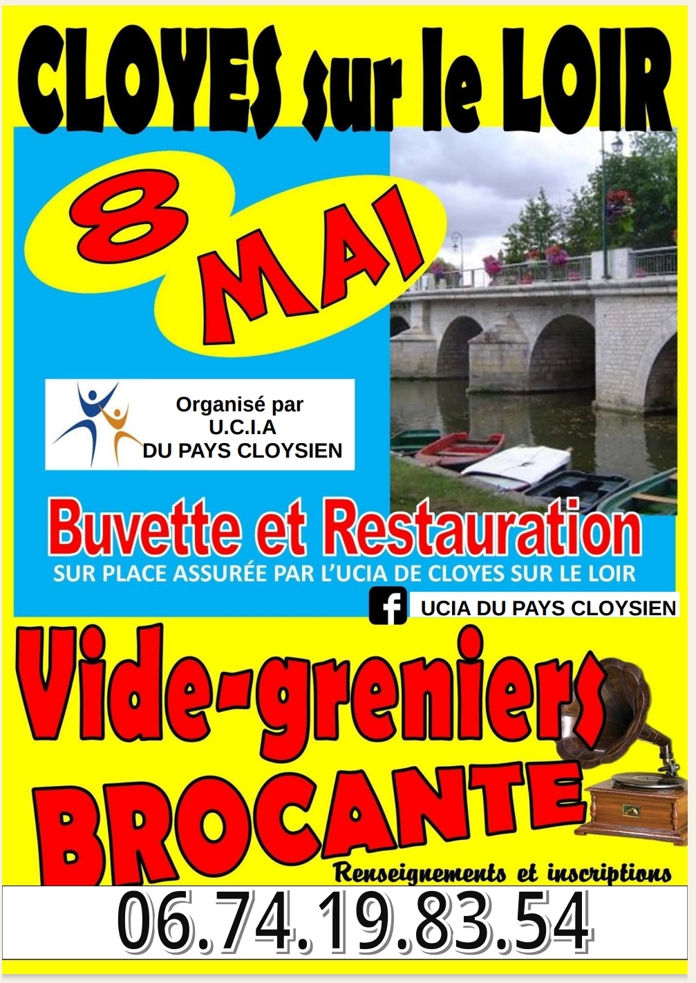 Vide-grenier brocante de l'UCIA Cloyes-sur-le-Loir Cloyes-les-Trois-Rivières 2026-05-08