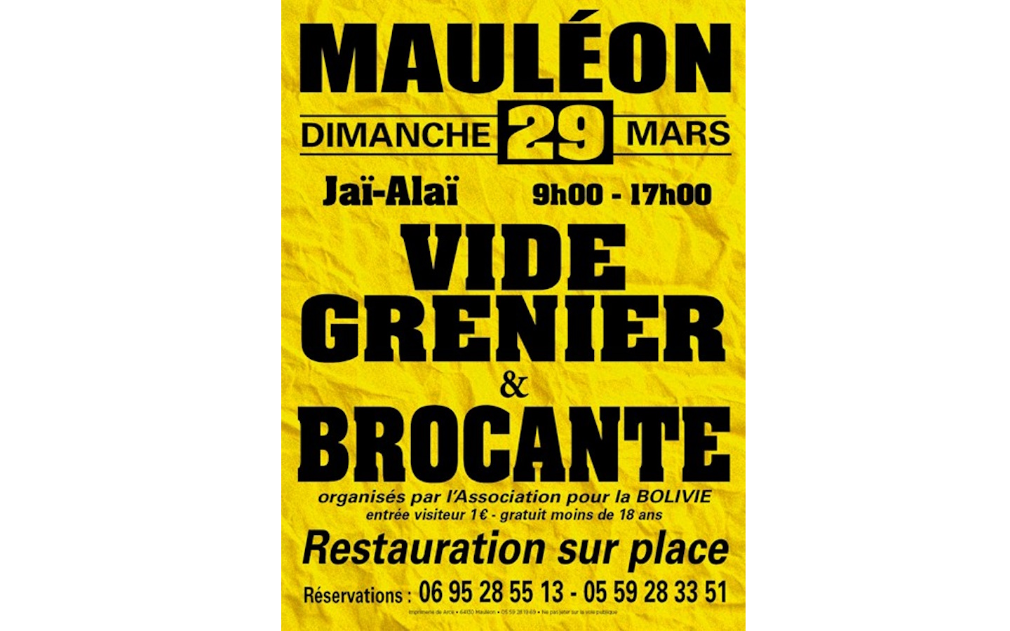 Vide grenier et brocante Allée du 8 mai 1945 Mauléon-Licharre 2026-03-29