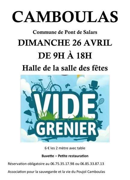Vide grenier Camboulas Pont-de-Salars 2026-04-26