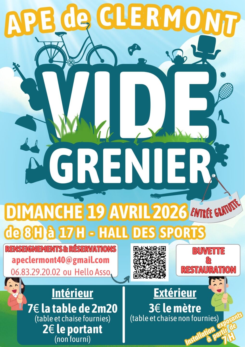 Vide-grenier Vide-jouets Chemin des écoles Clermont 2026-04-19