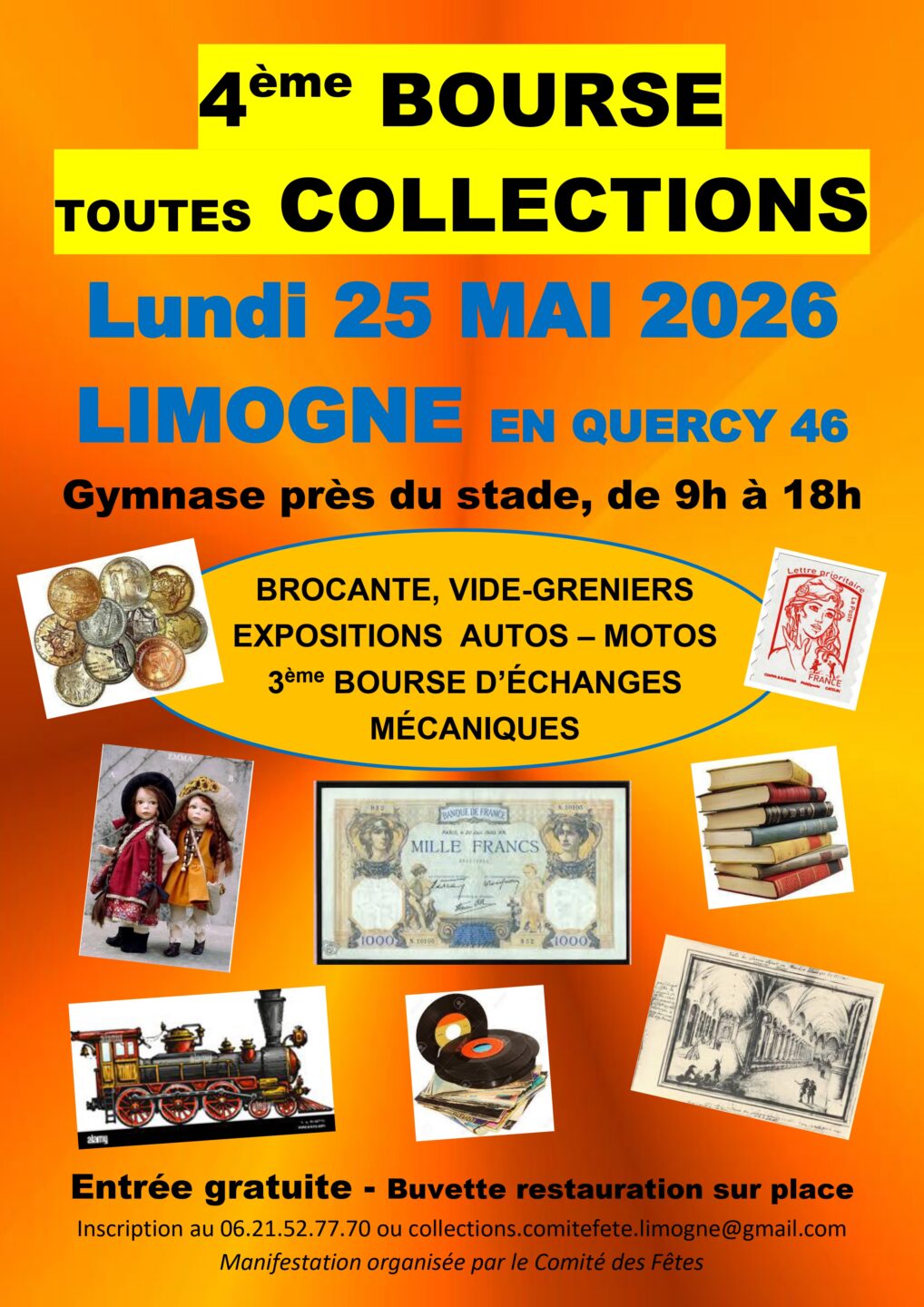 Vide-greniers brocante bourse toutes collections à Limogne en Quercy  Limogne-en-Quercy