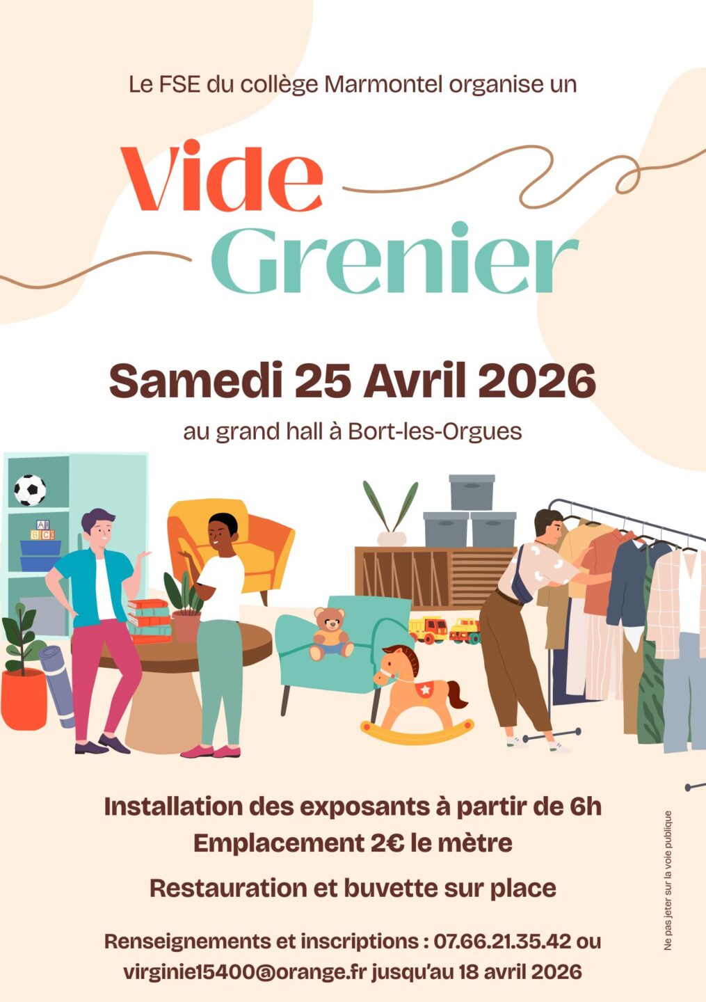 Vide-greniers FSE Collège Marmontel Rue Mermoz Bort-les-Orgues 2026-04-25