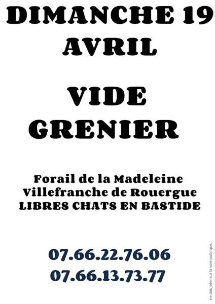 Vide-greniers Avenue du 8 Mai Villefranche-de-Rouergue 2026-04-19