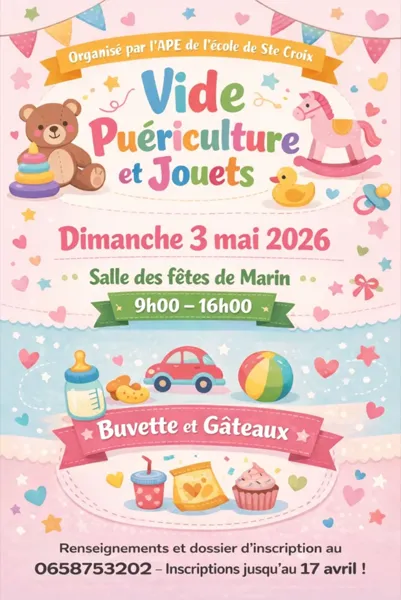 Vide puériculture et jouets par l'APE de Sainte Croix 2525 route de Margues Sainte-Croix 2026-05-03
