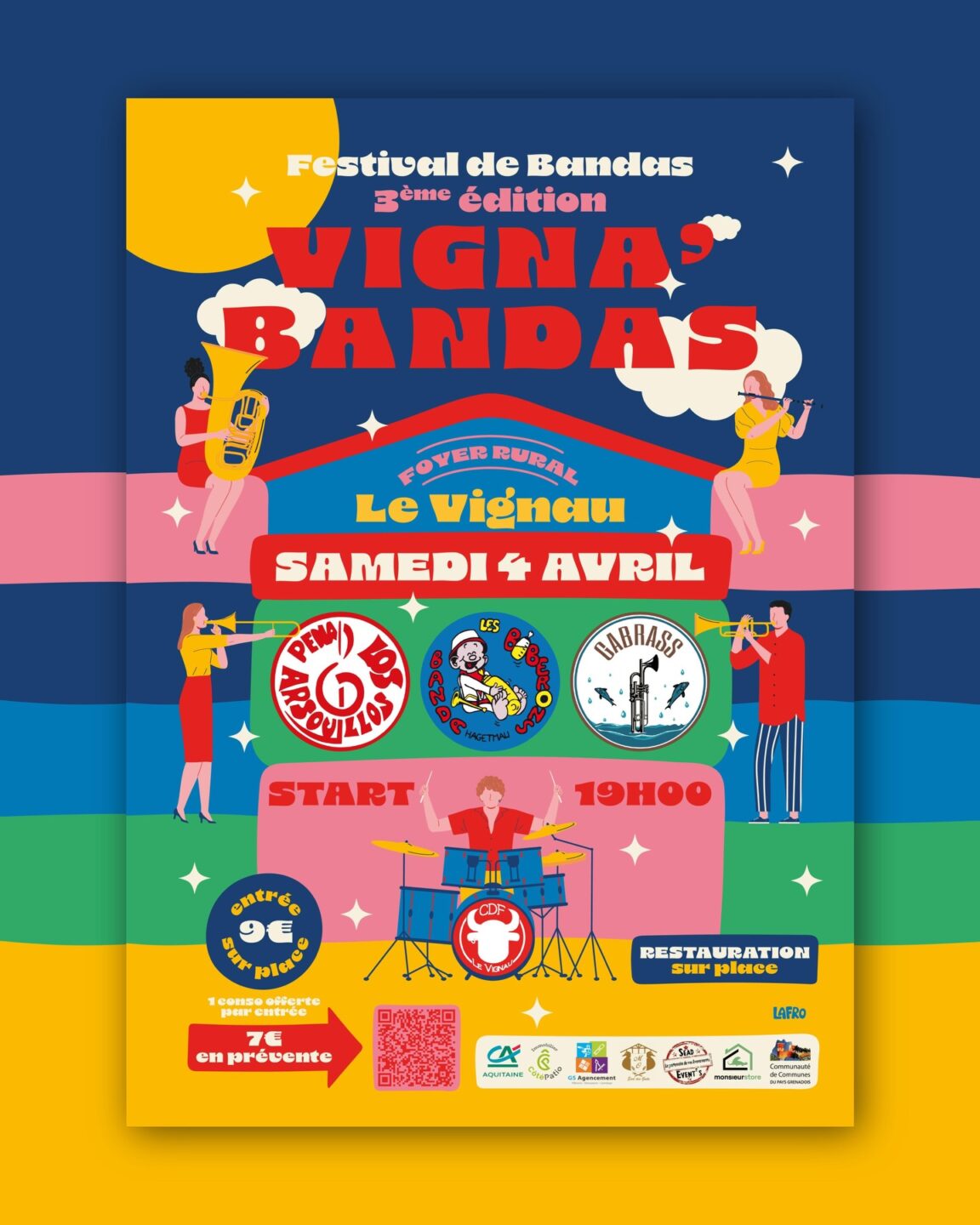 Vigna'bandas 3ème édition du Festival des Bandas  Le Vignau 2026-04-04