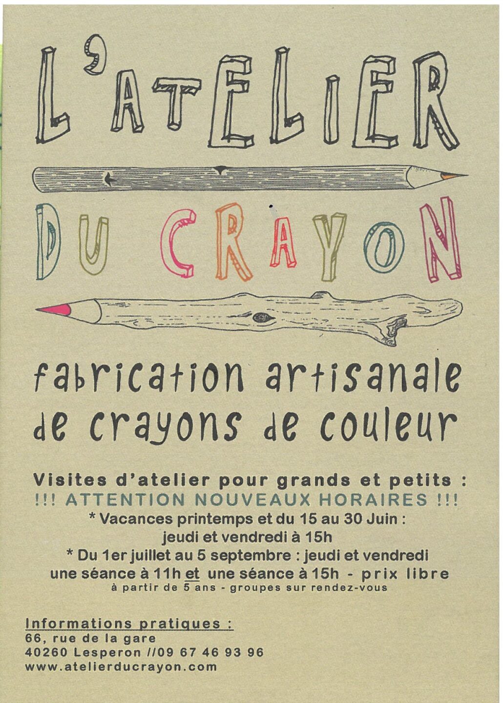 Visite atelier du crayon 66 Rue de la Gare Lesperon 2026-04-30