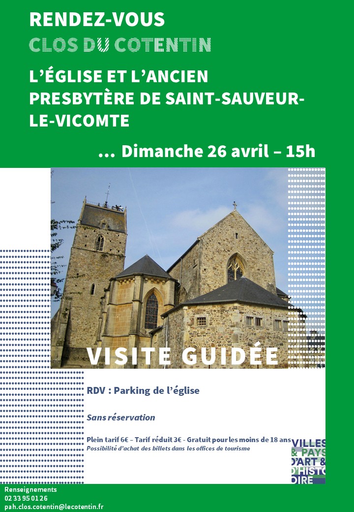 Visite guidée Les dimanches du patrimoine Place de l’Église Saint-Sauveur-le-Vicomte