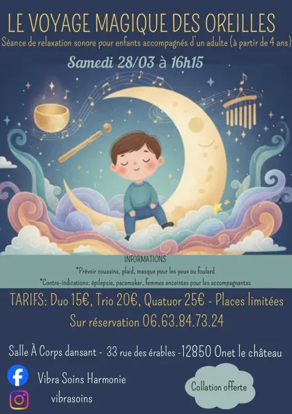 Voyage sonore Le voyage magique des oreilles 33 Rue des Érables Onet-le-Château 2026-03-28