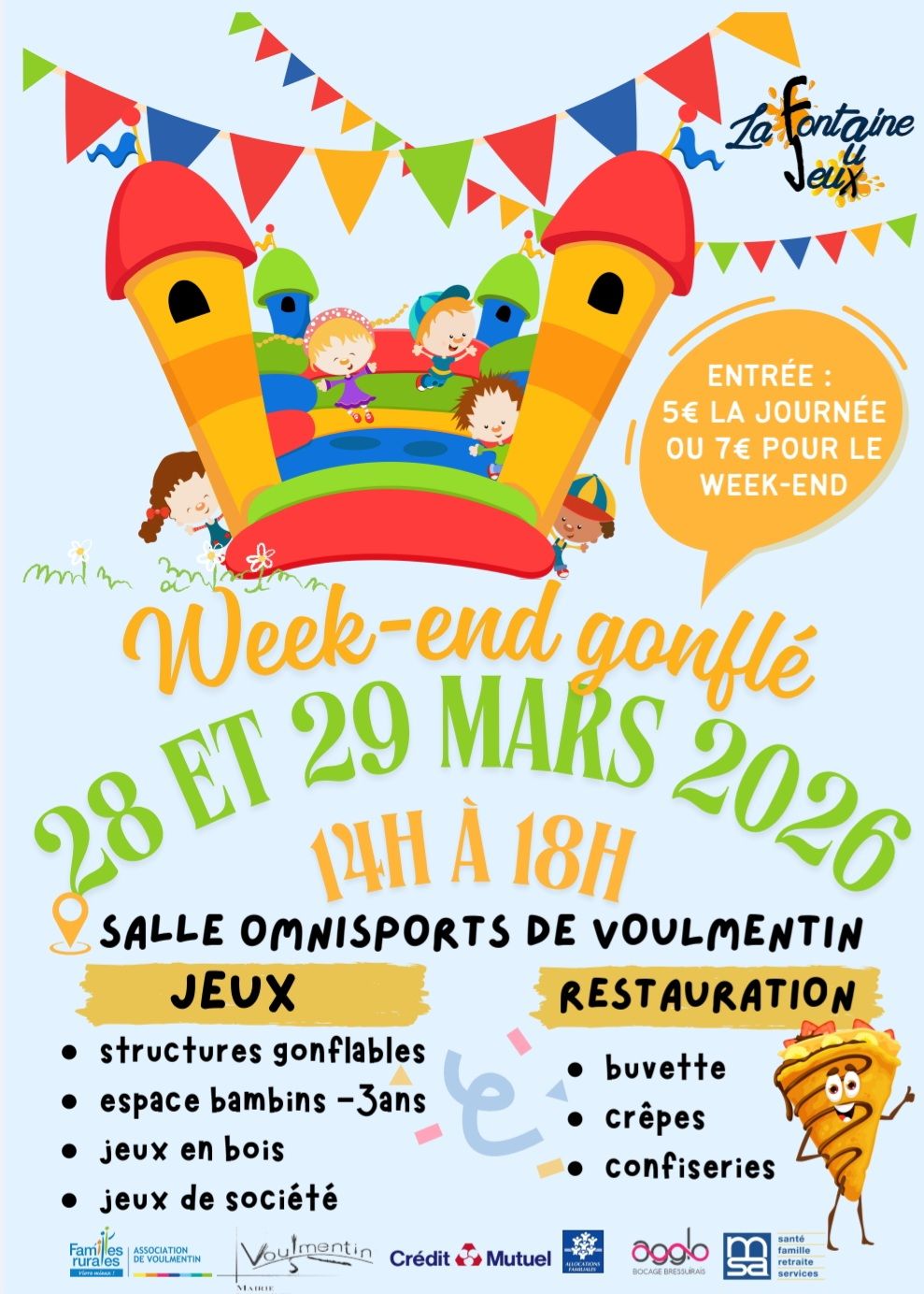 Week-end gonflé Structures gonflables et jeux Salle omnisports Voulmentin 2026-03-28