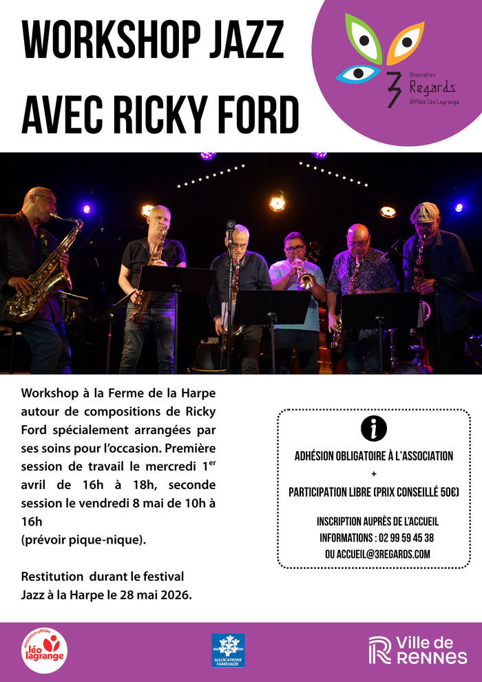 Workshop jazz avec Ricky FORD La Ferme de la Harpe Rennes