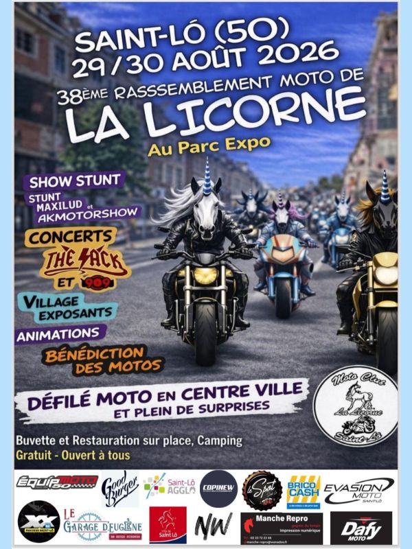 38e rassemblement moto de la Licorne  Saint-Lô