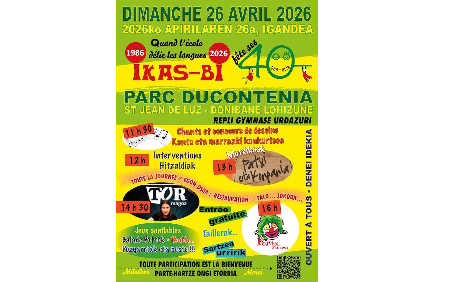 40 ans IKAS-BI: Quand l’école délie les langues Parc Duconténia Saint-Jean-de-Luz