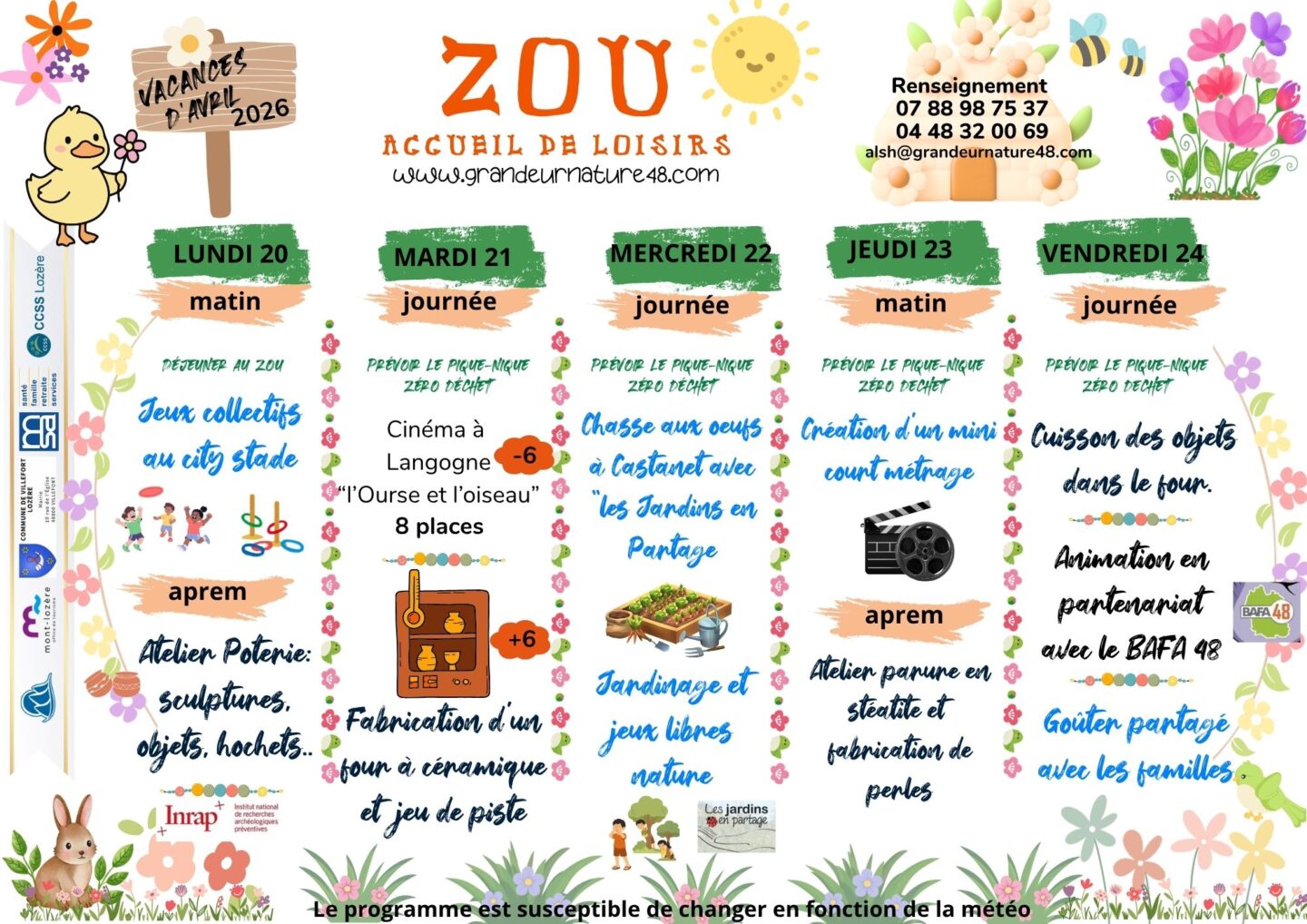 ACCUEIL DE LOISIRS ZOU  Villefort