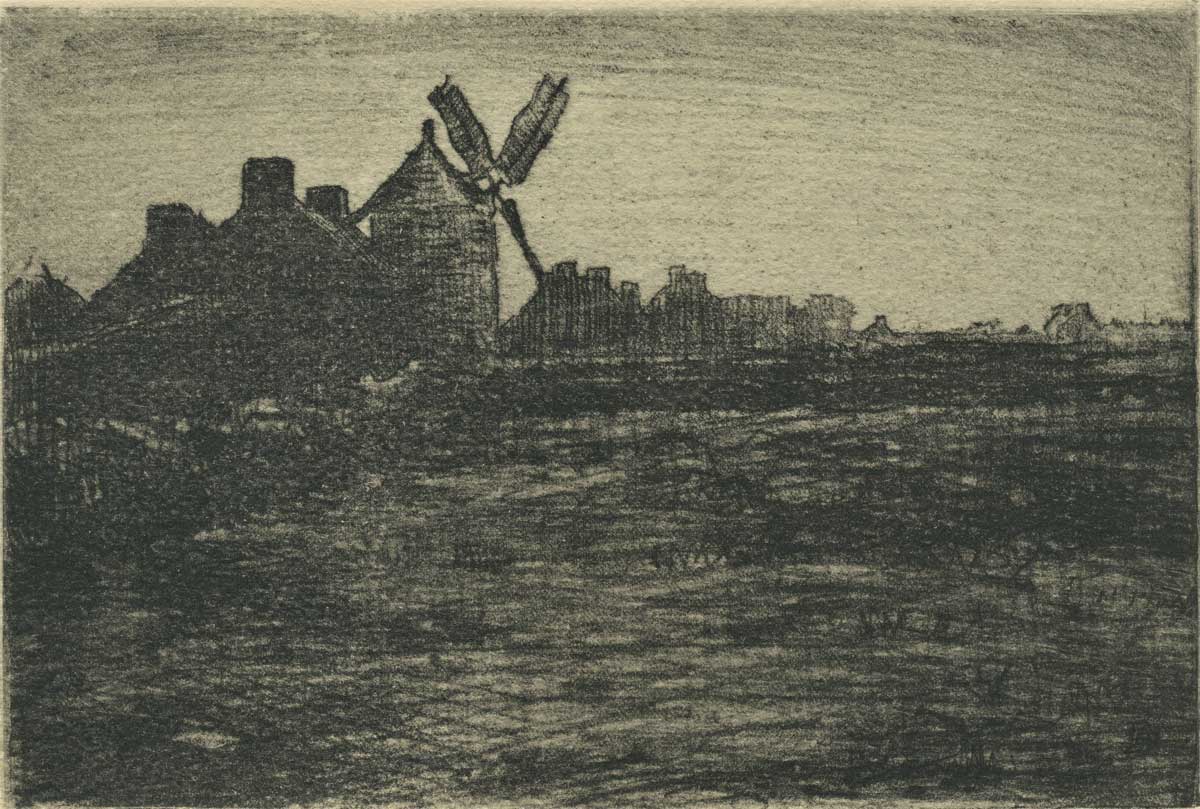 Gravure d’André Dauchez, Le Moulin
