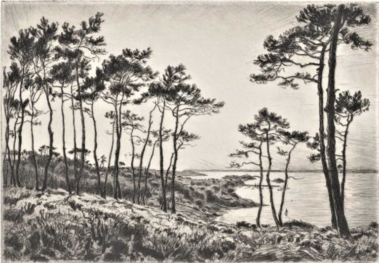 Douarnenez, eau-forte d’André Dauchez