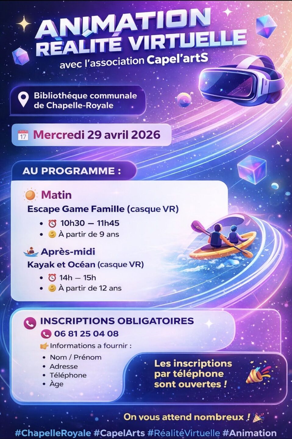 Animation réalité virtuelle à Chapelle-Royale  Chapelle-Royale