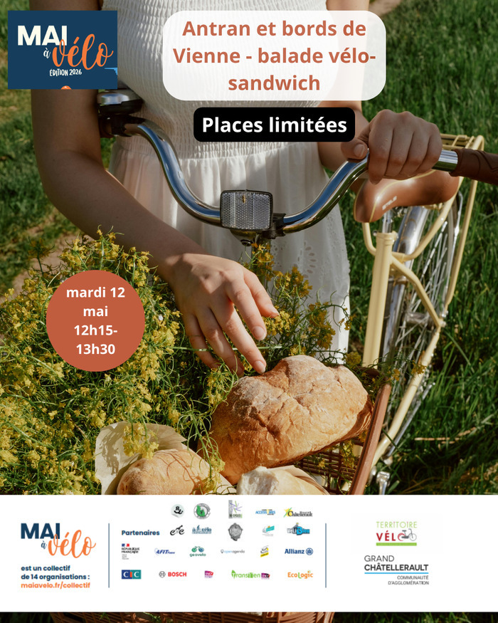 Antran et bords de Vienne balade vélo-sandwich 208 rue d'Antran Châtellerault 2026-05-12