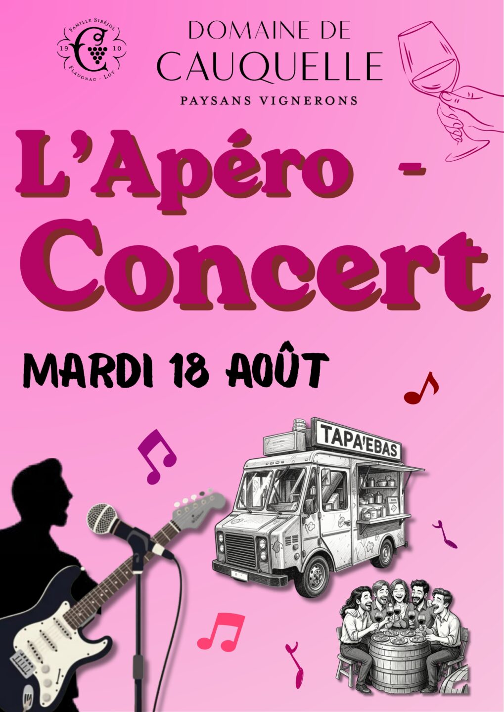 Apéros concert de l&rsquo;été au Domaine de Cauquelle  Saint-Paul-Flaugnac