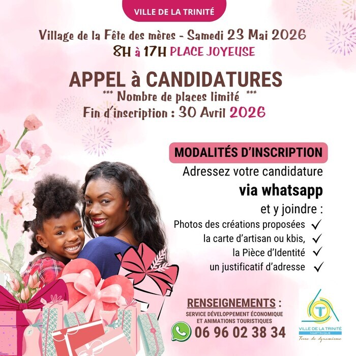 APPEL À CANDIDATURES, La Trinité, La Trinité