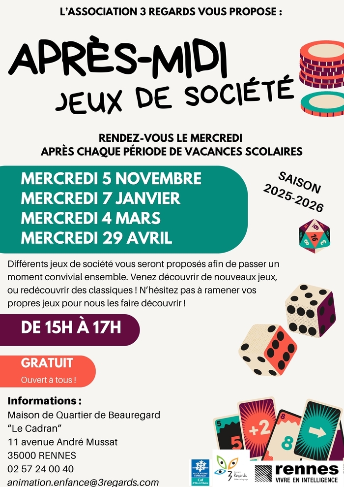 Après-midi jeux de société au Cadran, Le Cadran, Rennes
