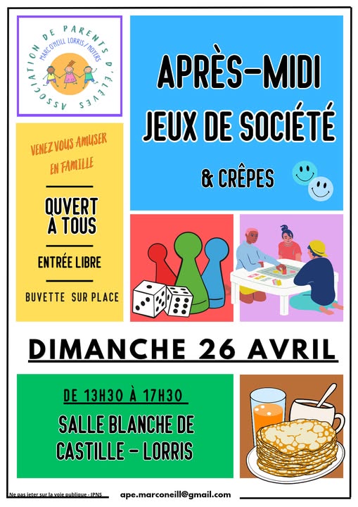 Après-midi jeux de société et crêpes  Lorris 2026-04-26