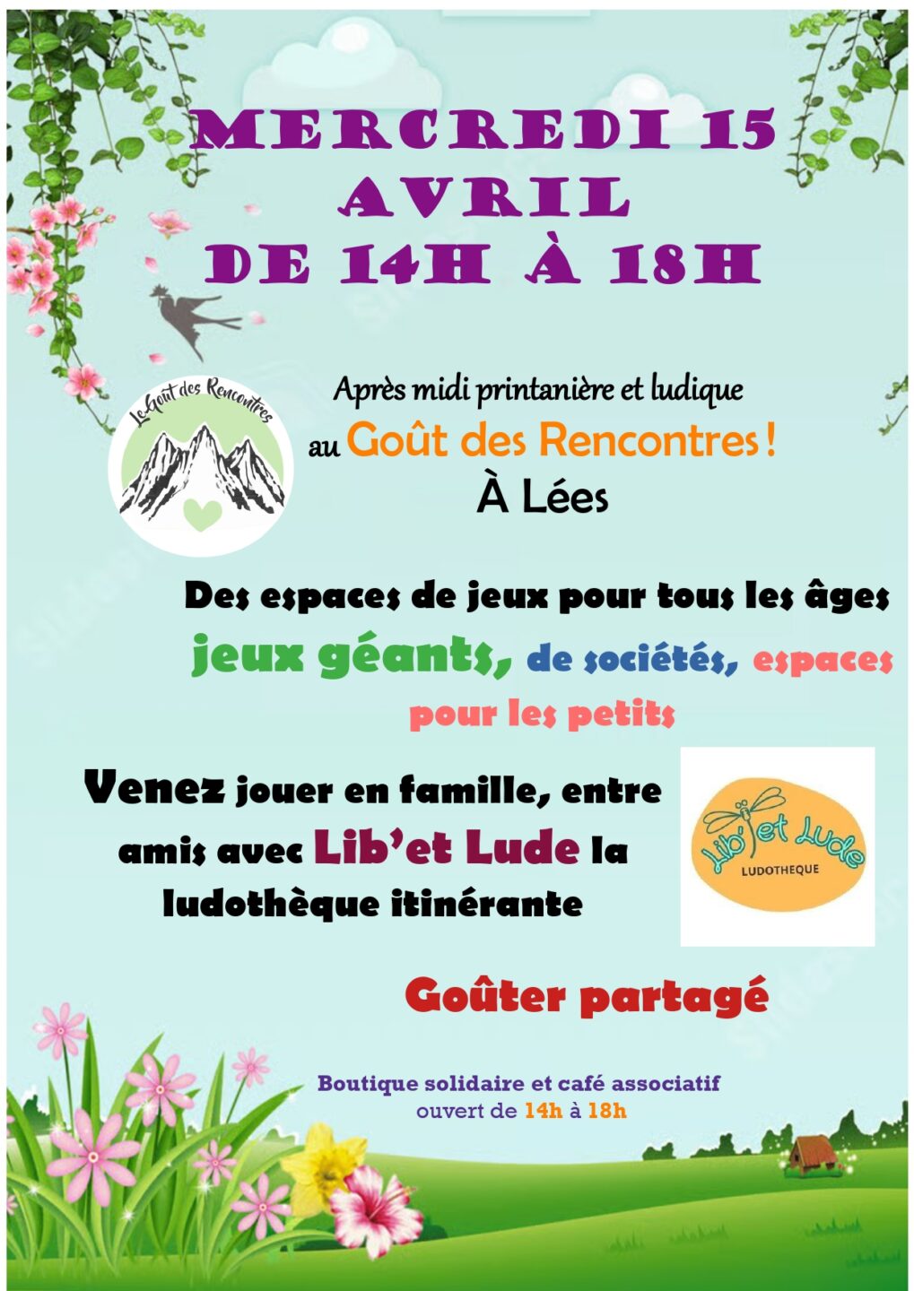 Après-midi printanière et ludique Goût des rencontres Lées-Athas