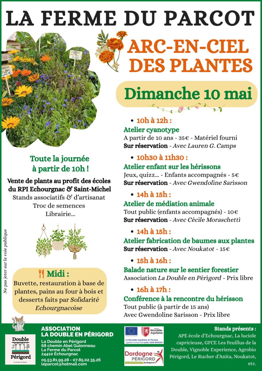 Arc en ciel des plantes Ferme du Parcot Échourgnac