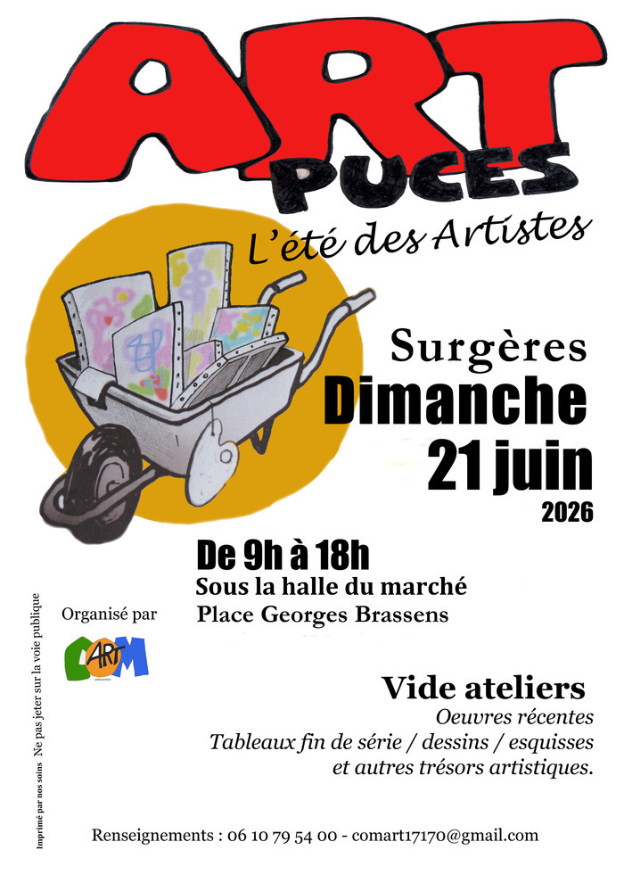 Art Puces vide ateliers d&rsquo;artistes Marché couvert Surgères Charente-Maritime Surgères