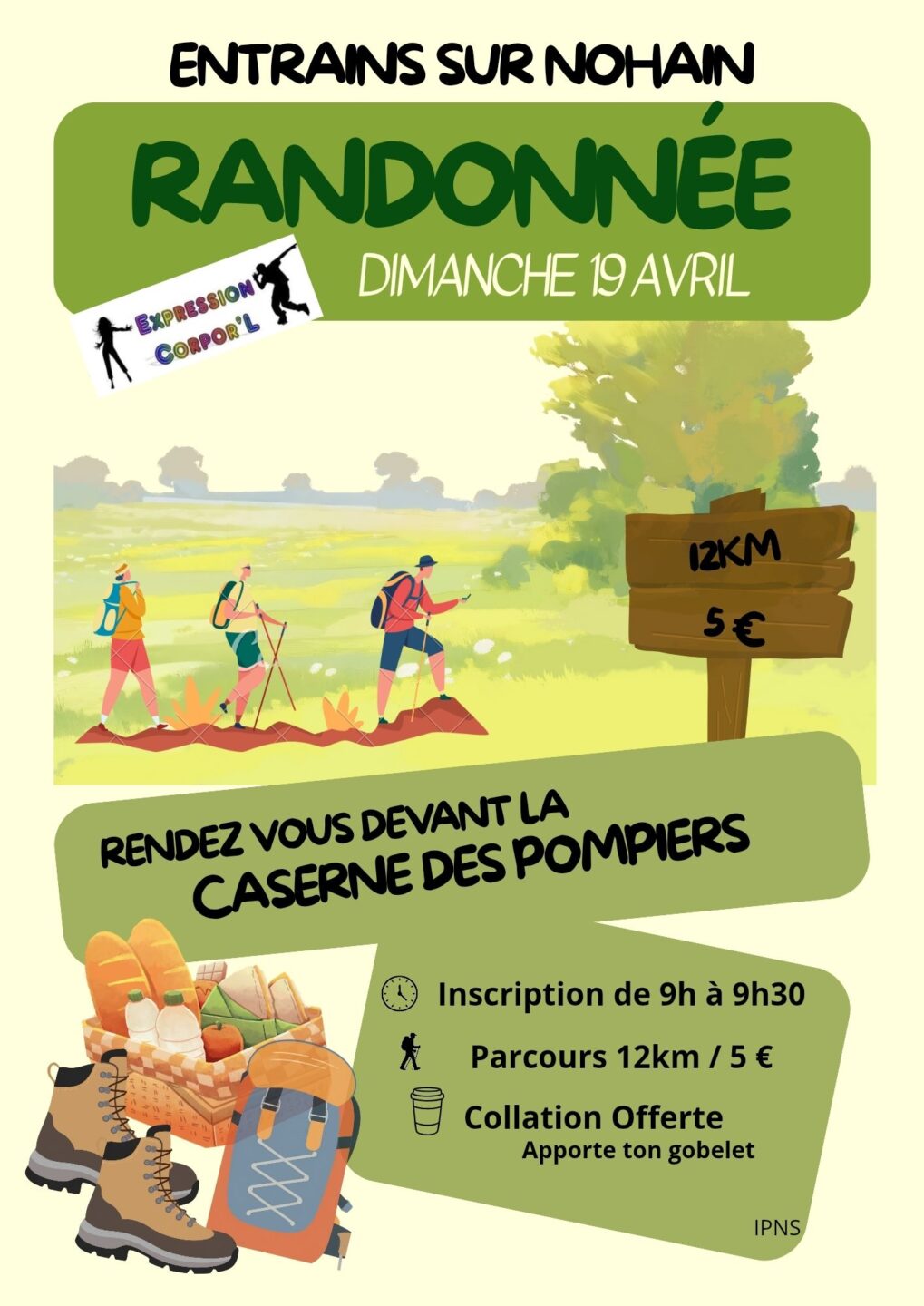 Association Expression Corpor&rsquo;l Randonnée Départ devant la caserne des pompiers Entrains-sur-Nohain