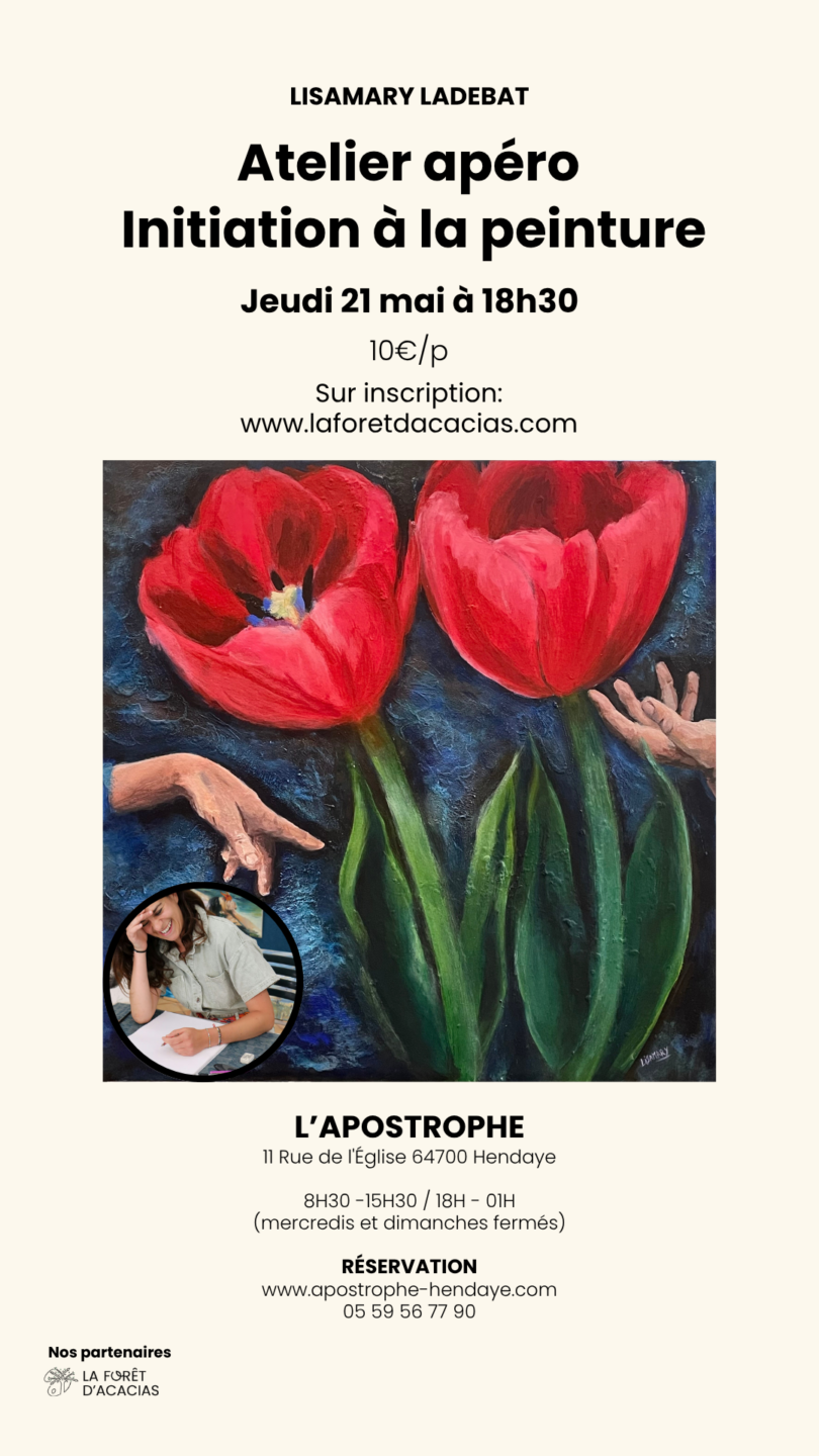 Atelier apéro Initiation à la peinture Restaurant l&rsquo;APOSTrophe Hendaye