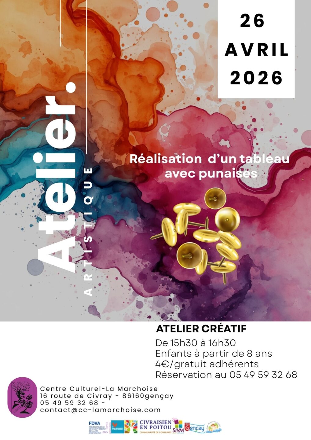 Atelier artistique Centre Culturel La Marchoise Gençay