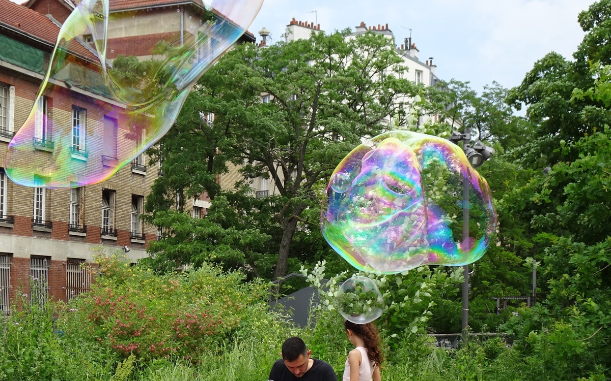 Atelier bulles de savon en musique à Paris 20 Parc Aretha Franklin Paris