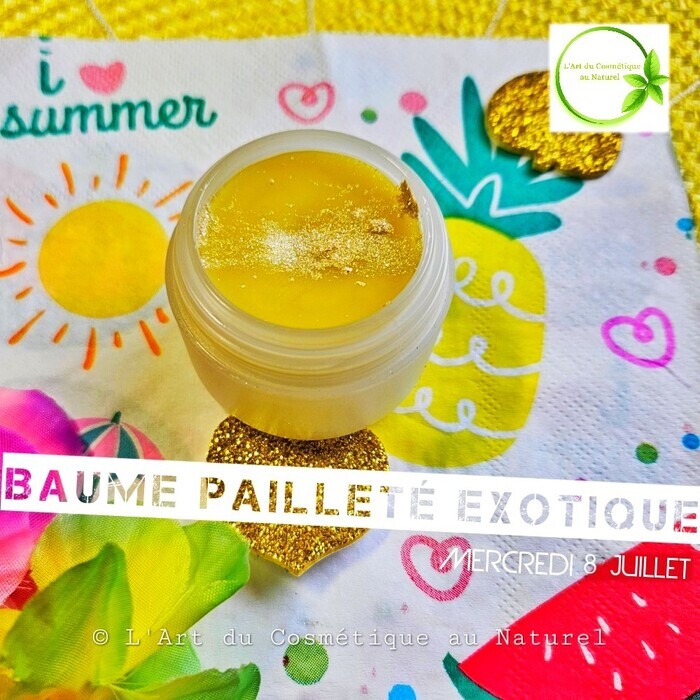 Atelier cosmétique pour enfant: fabrication Baume pailleté exotique Espace de quartier Eaux-Vives Genève